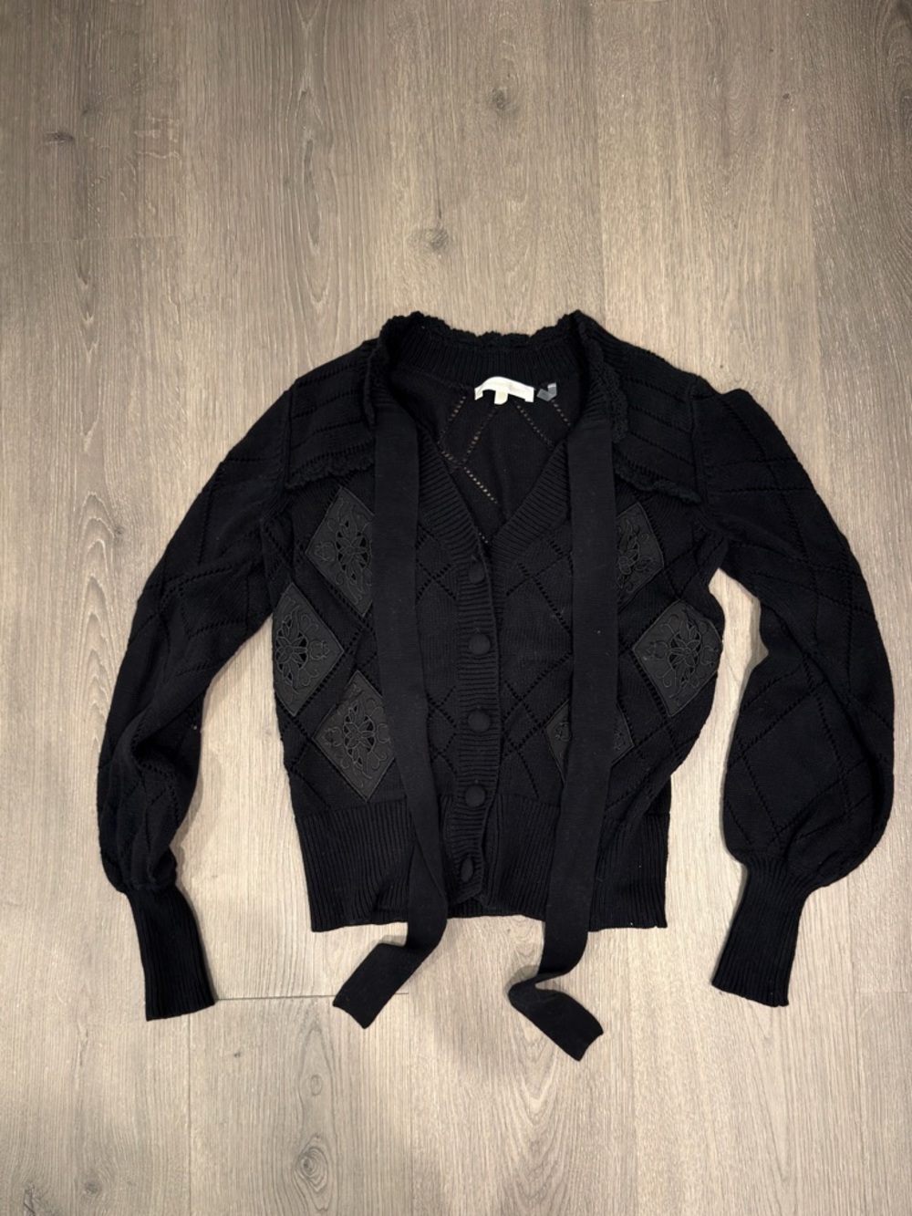 Love Shack Fancy  Women's Sweater Cardigan with Tie Detail